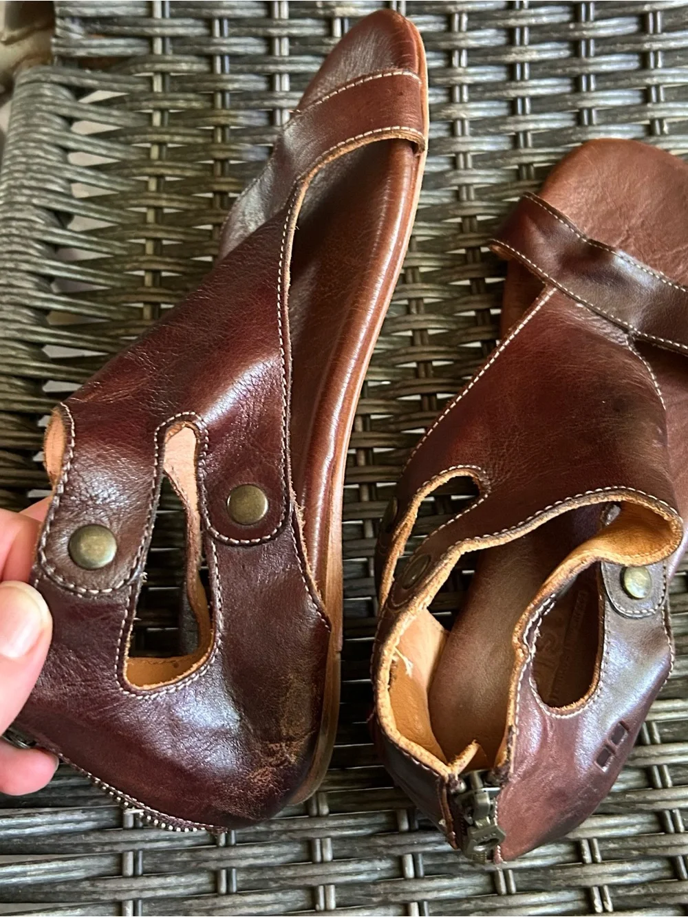 Brown Leather Open-Toe Sandals bedstu